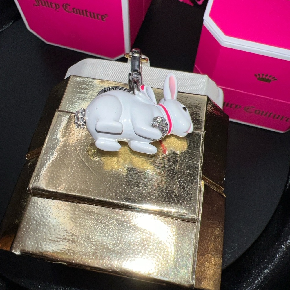 BNIB VINTAGE Juicy Couture Snow Bunny Charm With Crystal Rhinestones. Y2K - Picture 3 of 8